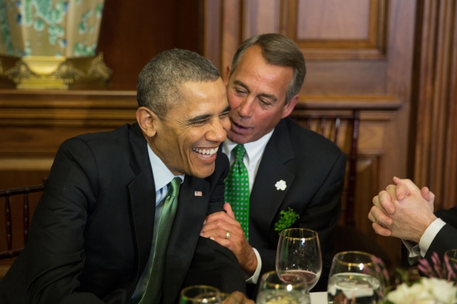 Democrat President Barack Obama and Republican Rep. John Boehner