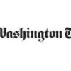 The masthead of the Washington Times - black fancy script on white background