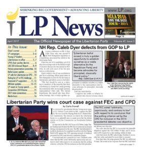 Color image of front page of LP News April 2017 issue