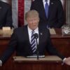 President Donald Trump at lectern in U.S. Congress, giving speech on Feb 28 2017 (color photo)