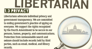 Libertarians advocate individual privacy and government transparency. We are committed to ending government’s practice of spying on everyone. We support the rights recognized by the Fourth Amendment to be secure in our persons, homes, property, and communications. Protection from unreasonable search and seizure should include records held by third parties, such as email, medical, and library records.