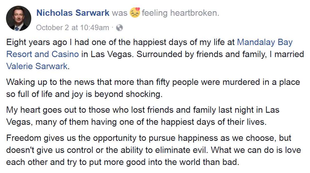 Empathy for victims of Las Vegas shootings