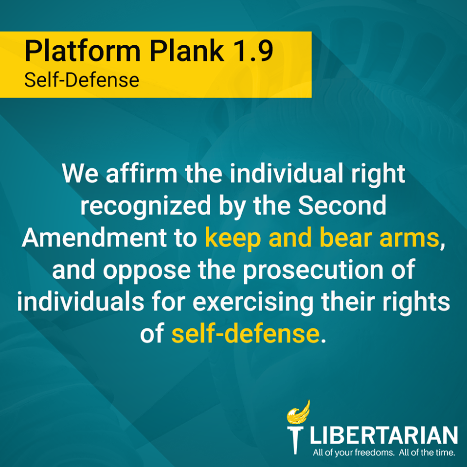 We affirm the individual right recognized by the Second Amendment to keep and bear arms, and oppose the prosecution of individuals for exercising their rights of self-defense.