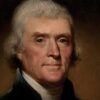 Cropped version of Thomas Jefferson's official presidential portrait (by Rembrandt Peale, 1800) - (color painting)