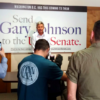 Gov. Gary Johnson announced his campaign for U.S. Senate at an Aug. 16 press conference in Albuquerque, N.M.