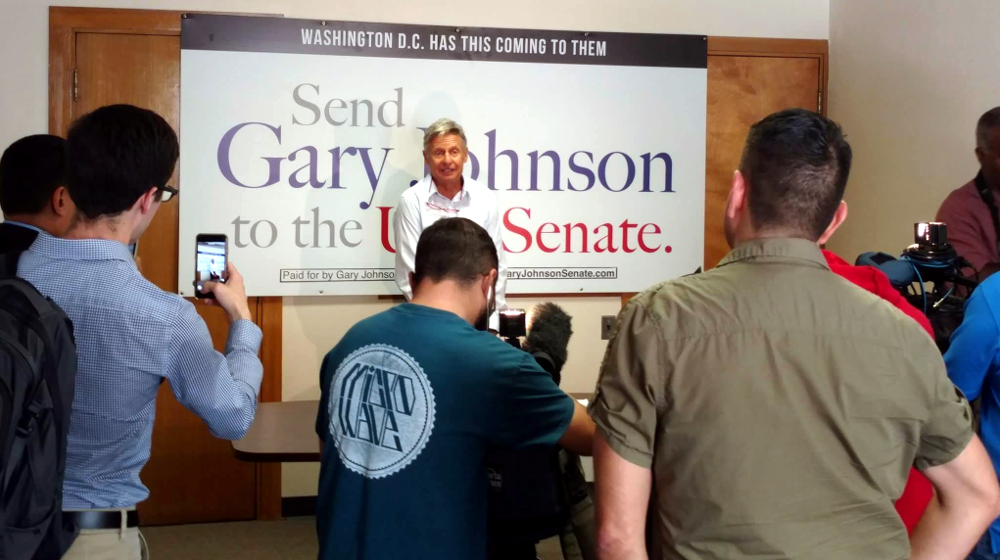 Gov. Gary Johnson announced his campaign for U.S. Senate at an Aug. 16  press conference in Albuquerque, N.M.