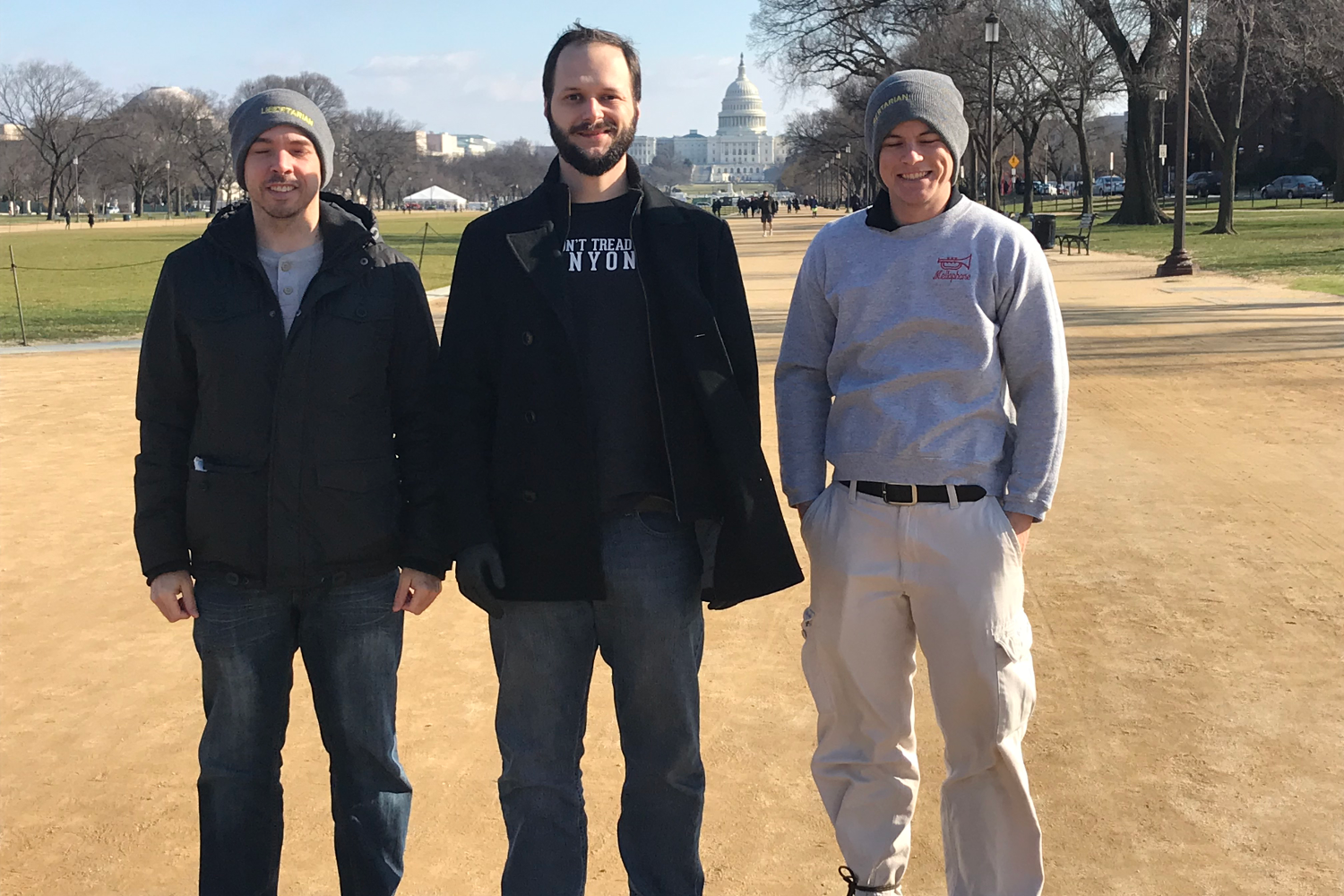 Libertarians clean the National Mall in Washington, D.C., on Jan. 6, 2019.