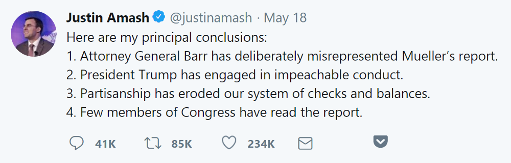 Justin Amash on Twitter — May 19, 2019